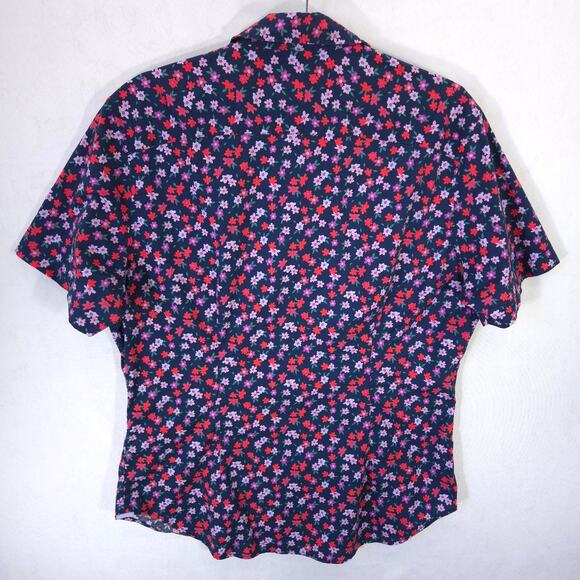 Bonobos Shirt Mens L Navy Multi Floral Riviera Athletic Fit Stretch Short Sleeve - Picture 5 of 9
